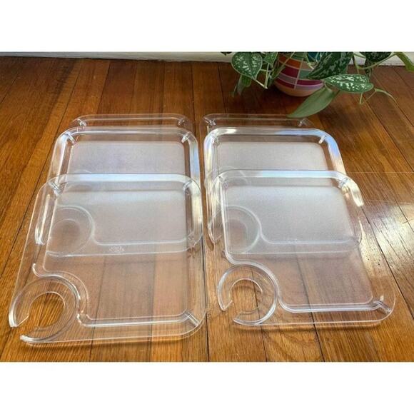 Set of 6 Vintage EPIC Brand Cocktail Plates with Drink Holder - 8" Party Plates - Picture 3 of 7